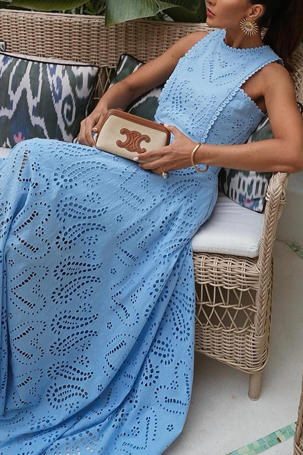Larissa Embroidered Top &amp; High-Waist Maxi Skirt Set