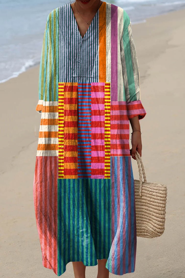 Céline - Multicoloured Patchwork Dress