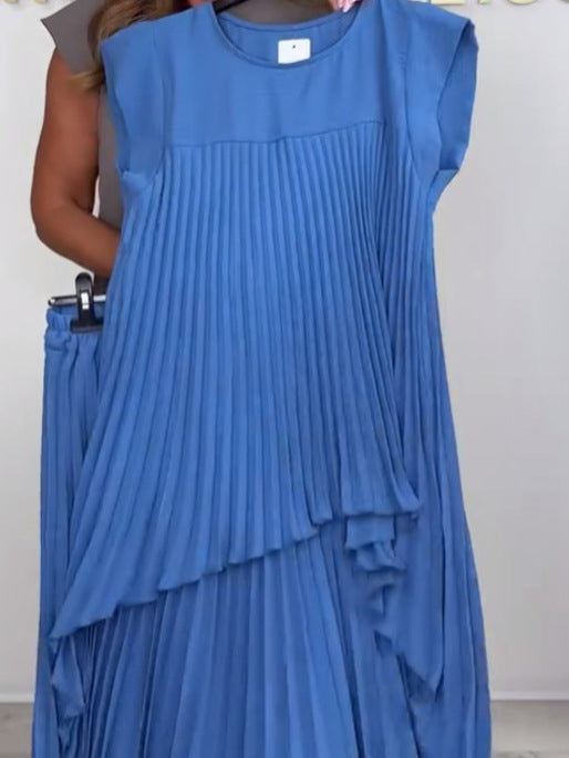 Sherry Pleated Midi Top &amp; Wide-Leg Pants Set