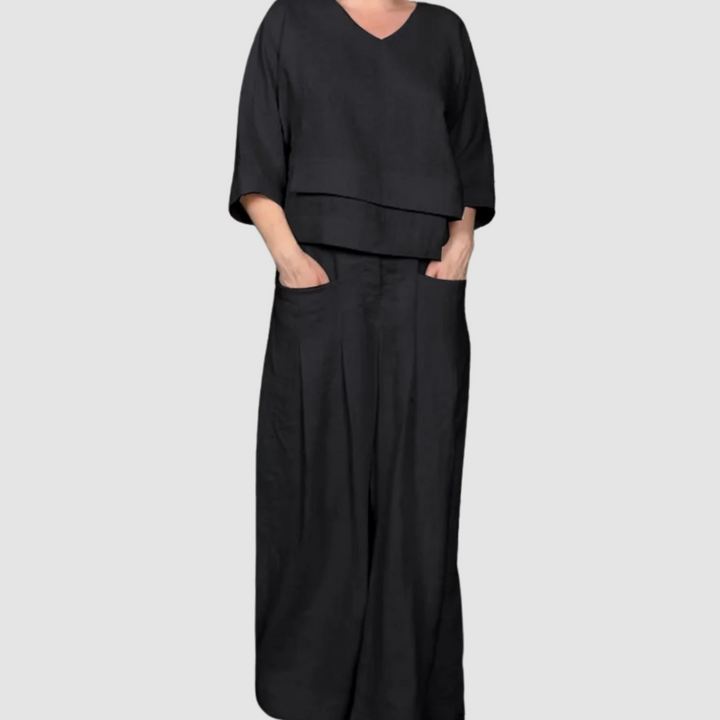 Vina Relaxed 2-Piece Set Wide-Leg Pants