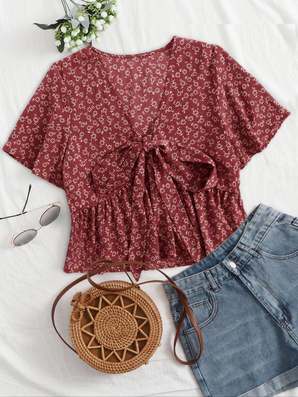 Althea Casual Summer V-Neck Flowy Top