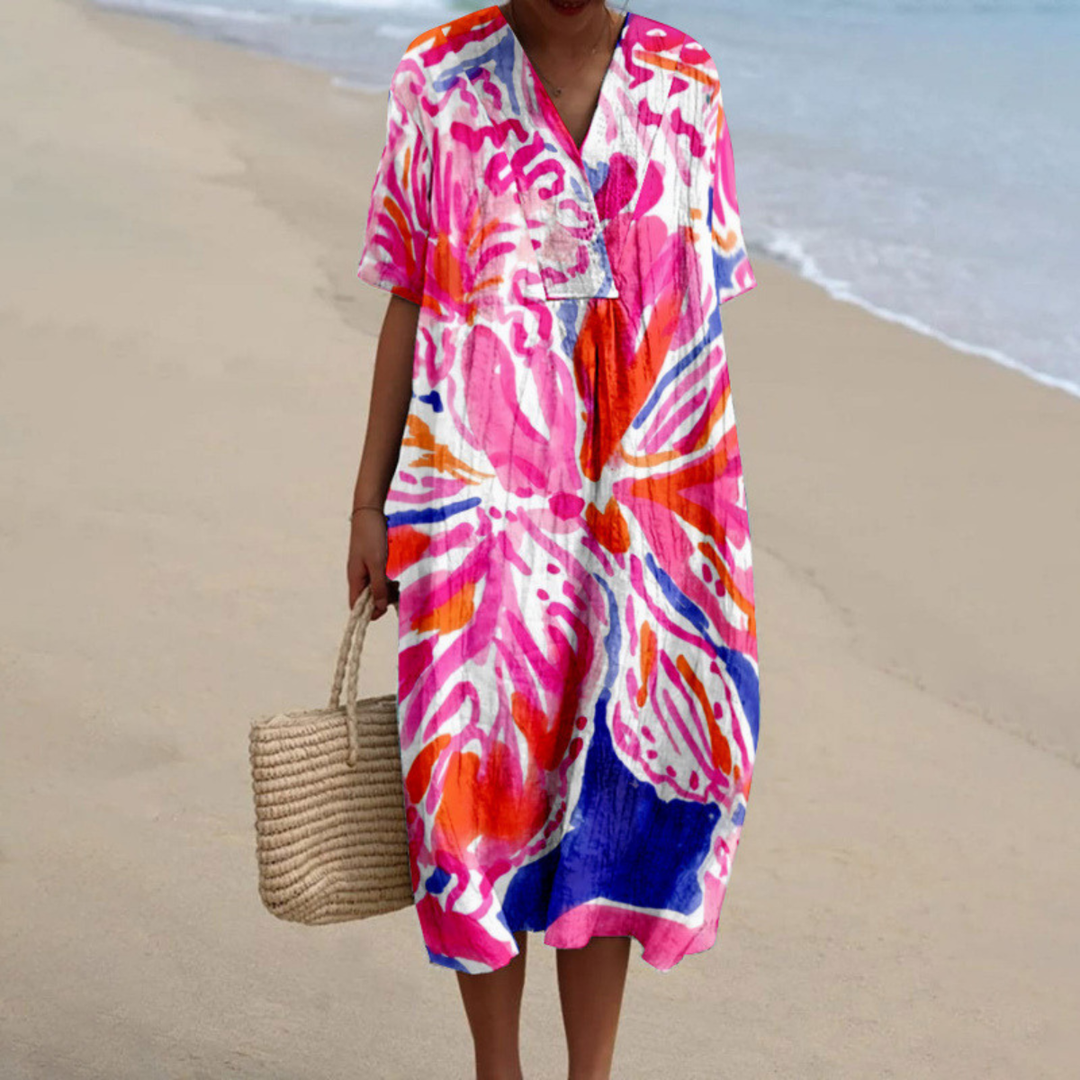 Amara Vibrant Tie-Dye Summer Dress Summer Dresses