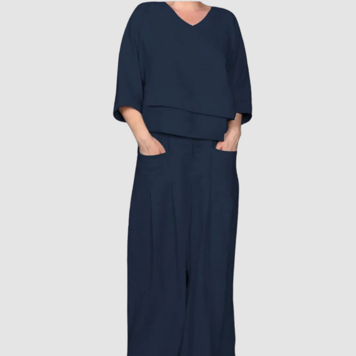Vina Relaxed 2-Piece Set Wide-Leg Pants