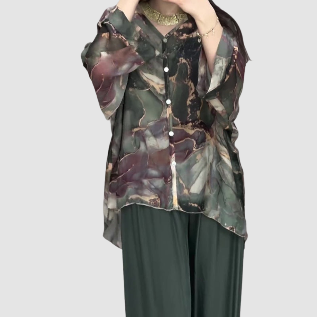 Aurora Elegant Printed Two-Piece Set