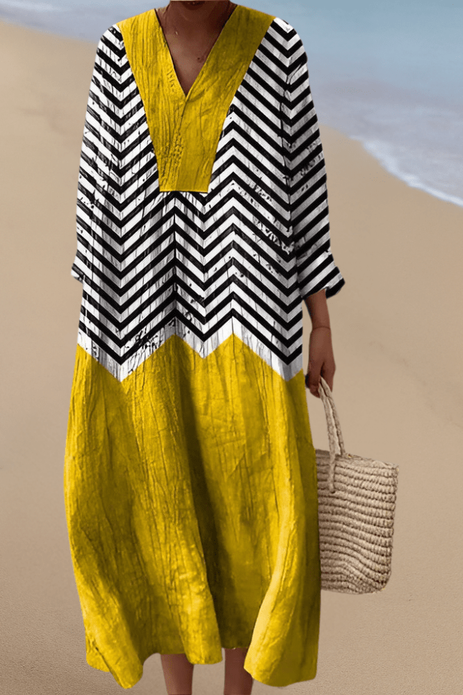 Roxane - Contrasting Zigzag Dress