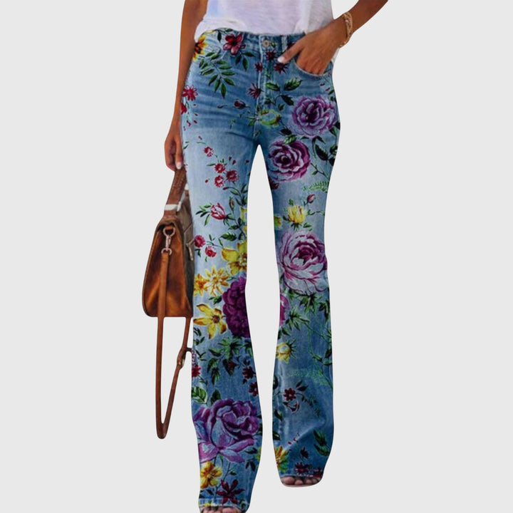 Women Pants with Flowers Pants