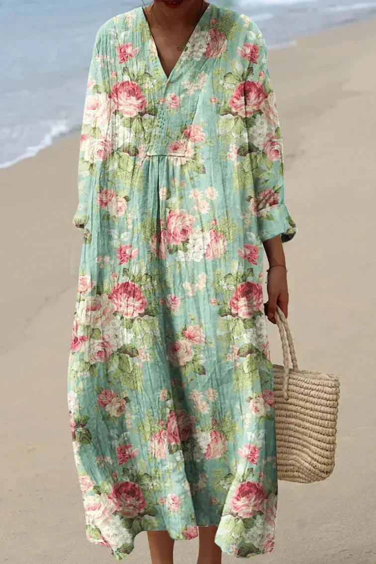 Rosalie - Retro Floral Midi Dress