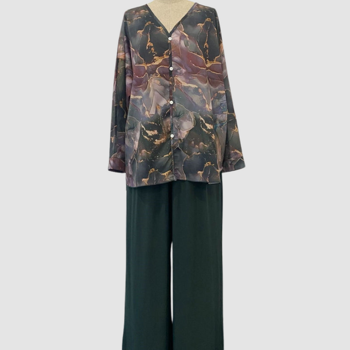 Aurora Elegant Printed Two-Piece Set
