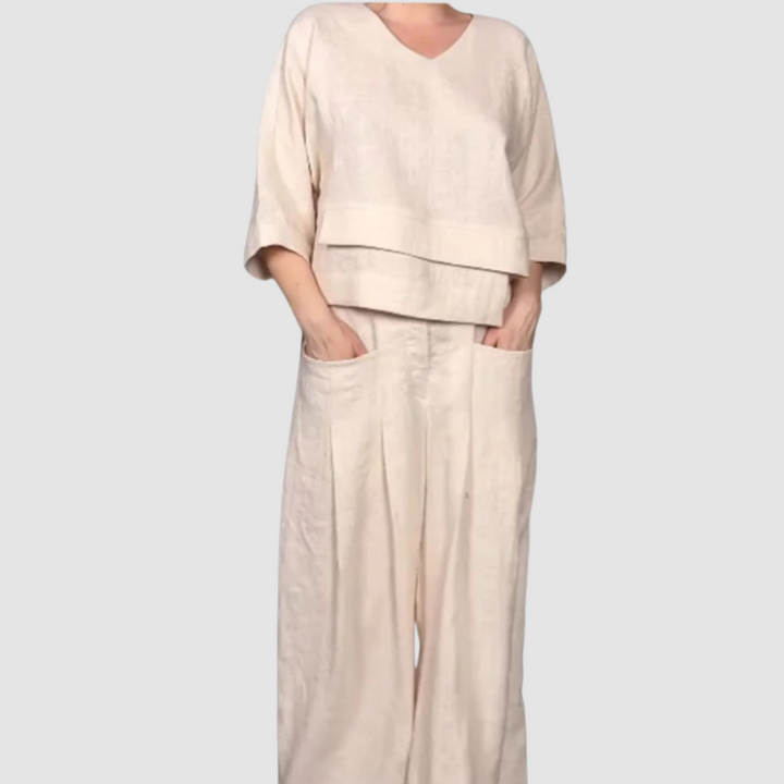 Vina Relaxed 2-Piece Set Wide-Leg Pants