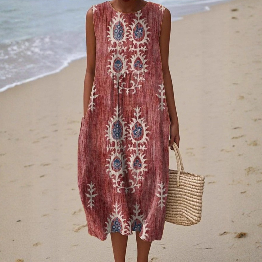 Alinta Sleeveless Boho Midi Dress Midi Dresses