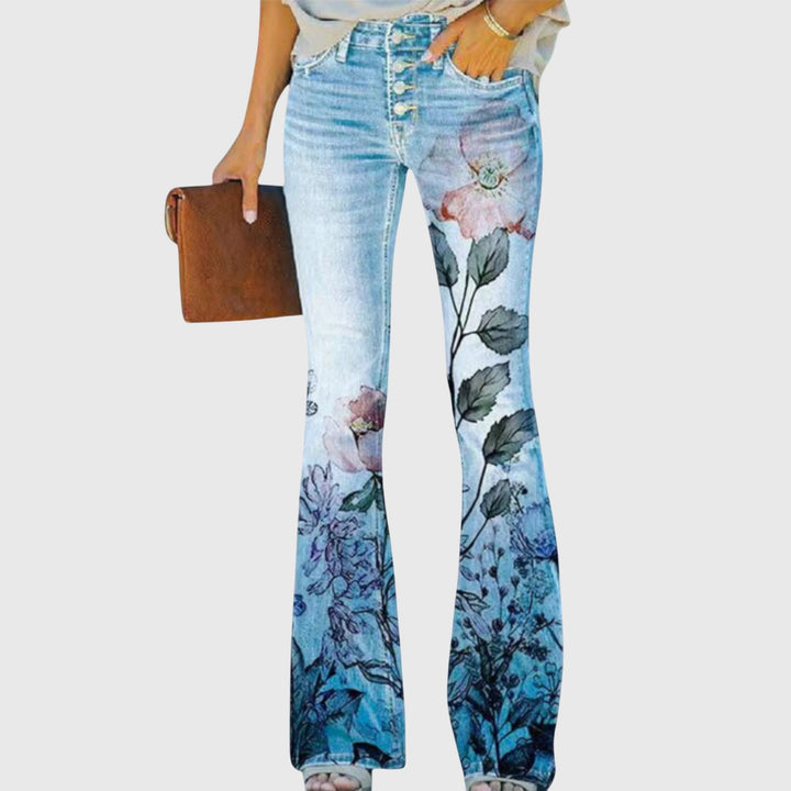 Women Pants with Flowers Pants