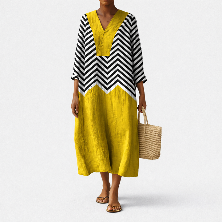 Roxane - Contrasting Zigzag Dress