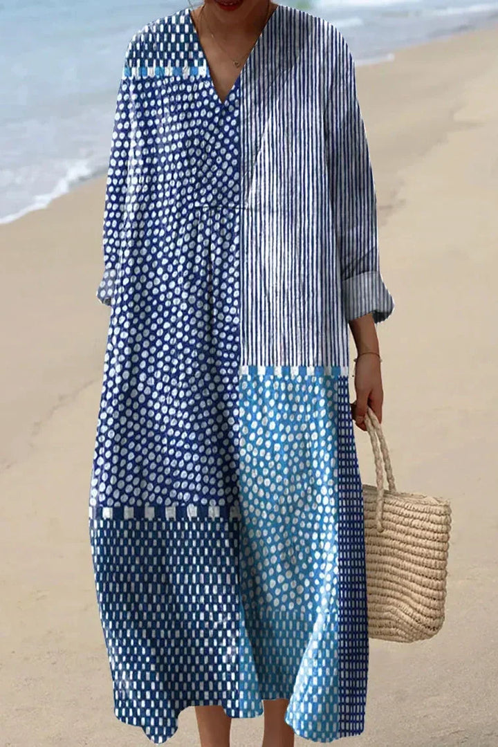Margot - Blue Patchwork Dress