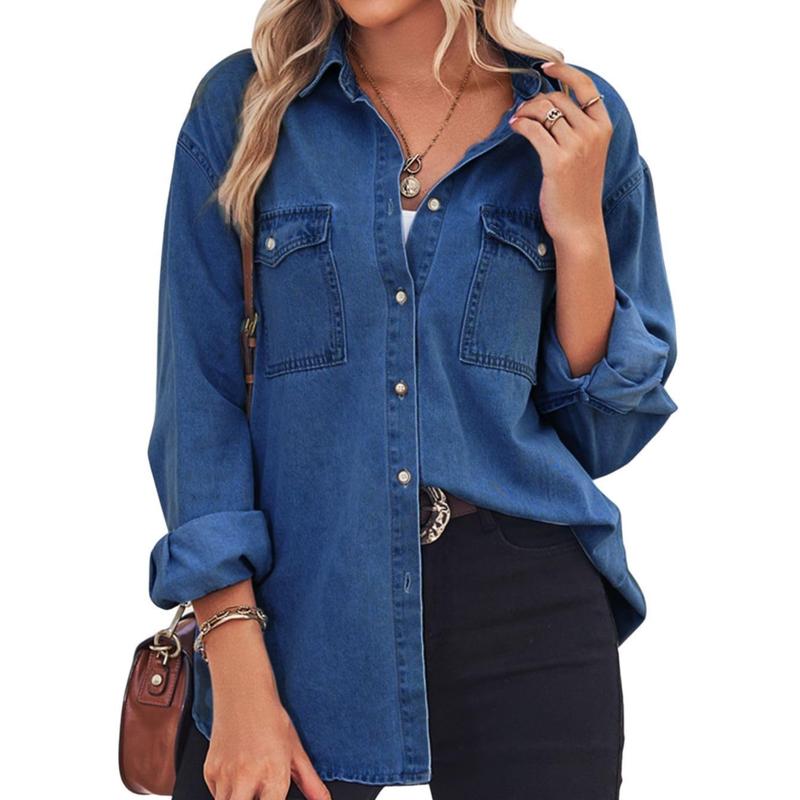 Charlotte Vintage Long Sleeve Jean Shirt Jeans