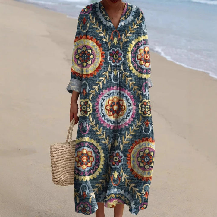 Madeleine - Boho Dress with Ethnic Print