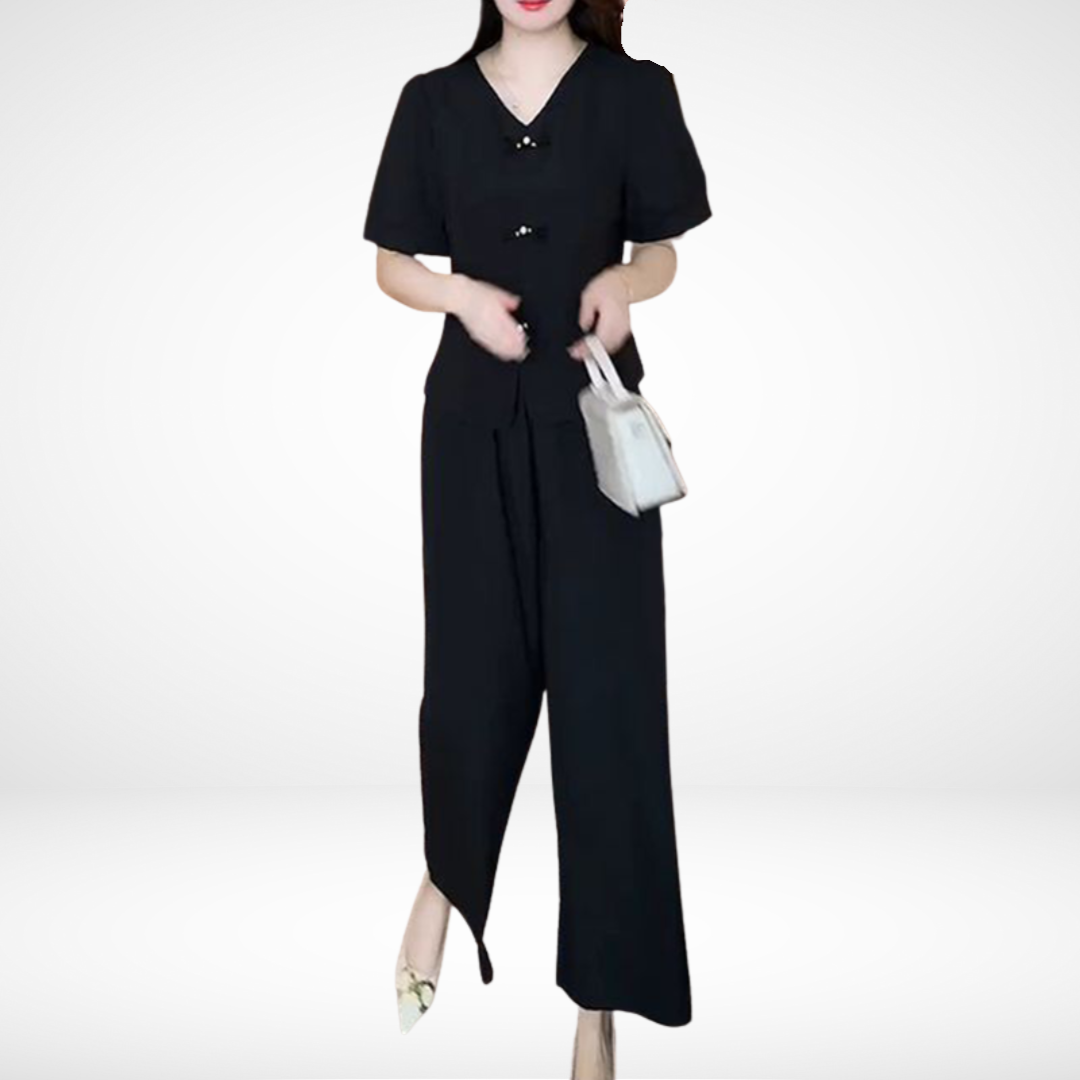 Elsie Elegant Short-Sleeve Two-Piece Set