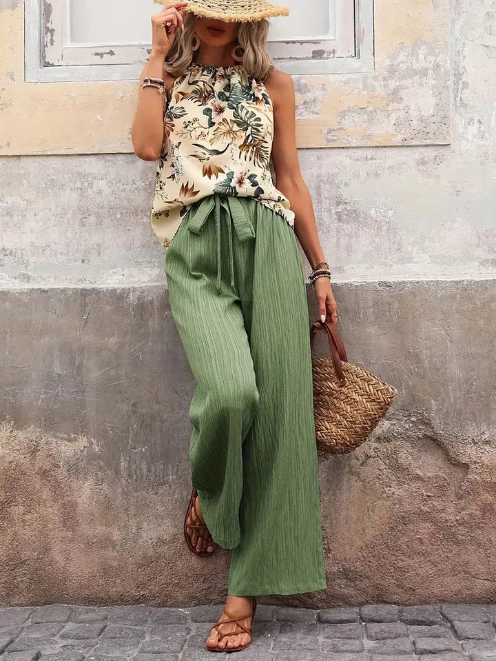 Antonette| Elegant Sleeveless Two-Piece Set