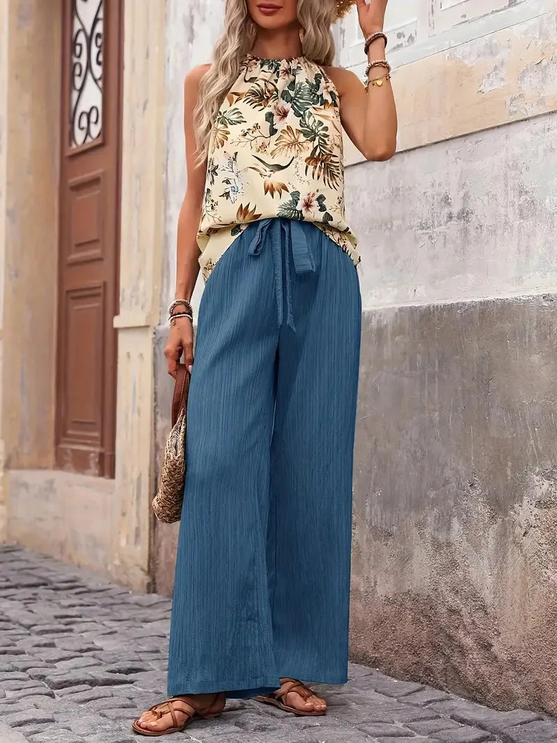 Antonette| Elegant Sleeveless Two-Piece Set