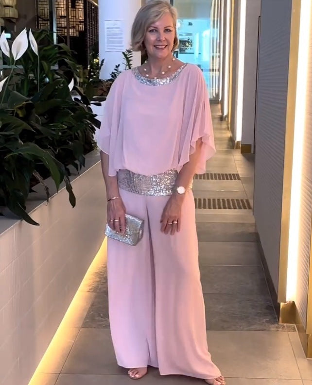 Nessa Classy Elegant Set Wide-Leg Pants