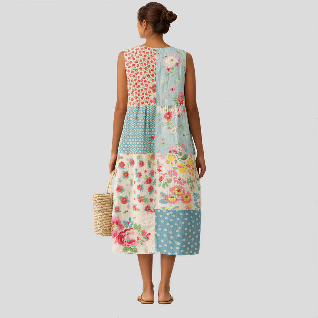 Anna Patchwork Midi Dress Midi Dresses