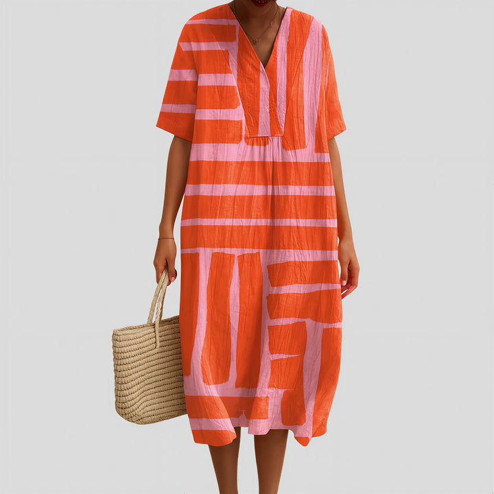 Lucie - Coral Horizon Dress