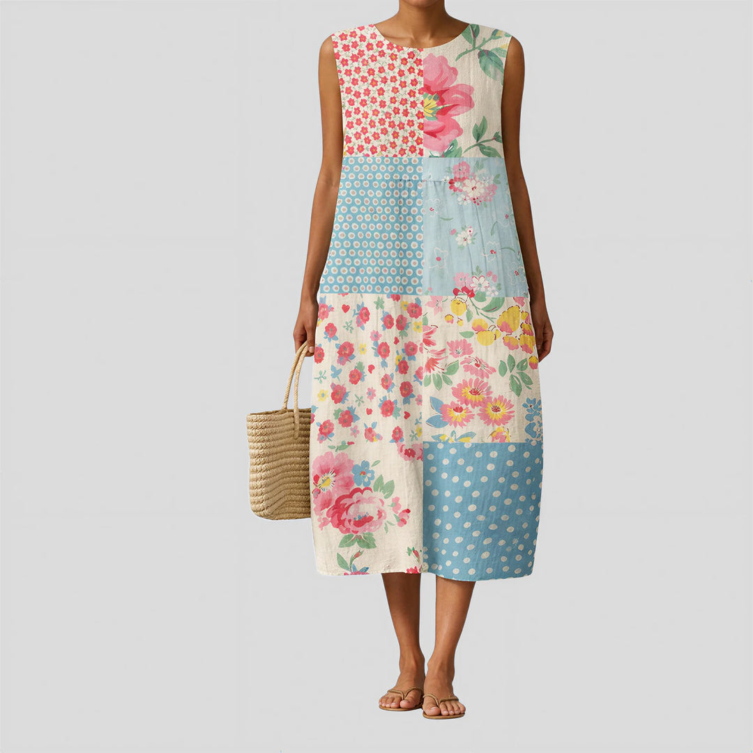 Anna Patchwork Midi Dress Midi Dresses