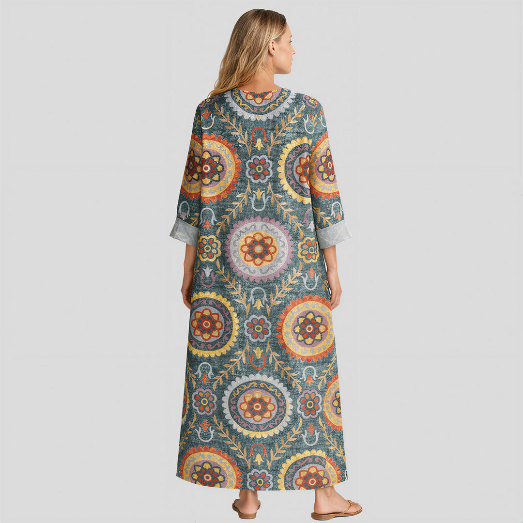 Madeleine - Boho Dress with Ethnic Print