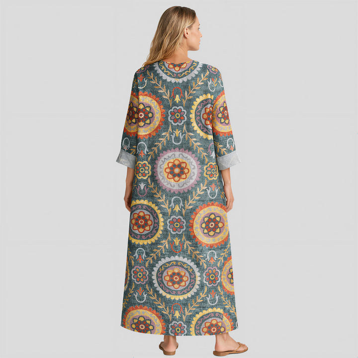 Madeleine - Boho Dress with Ethnic Print
