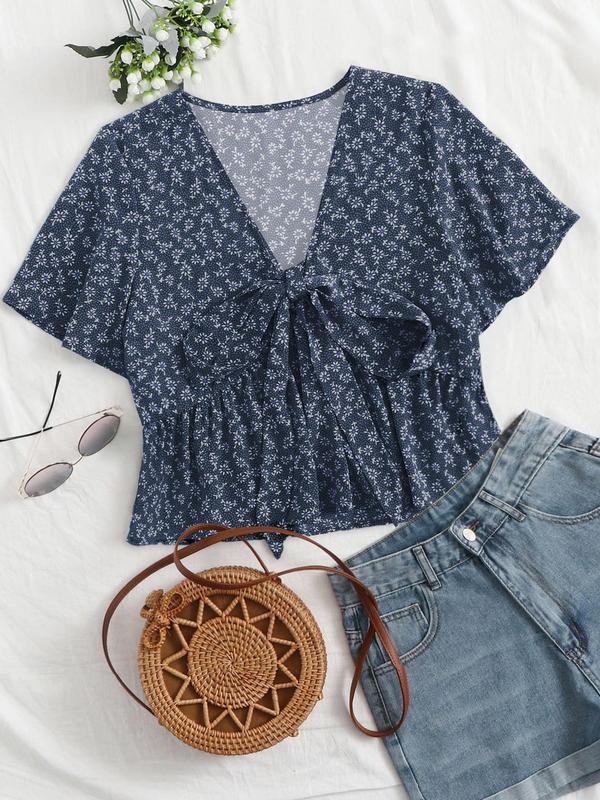 Althea Casual Summer V-Neck Flowy Top