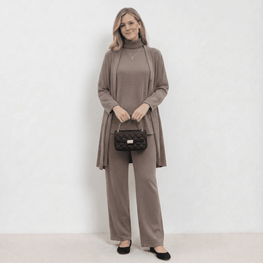 Barbara Cardigan Knit Top &amp; Trousers Set