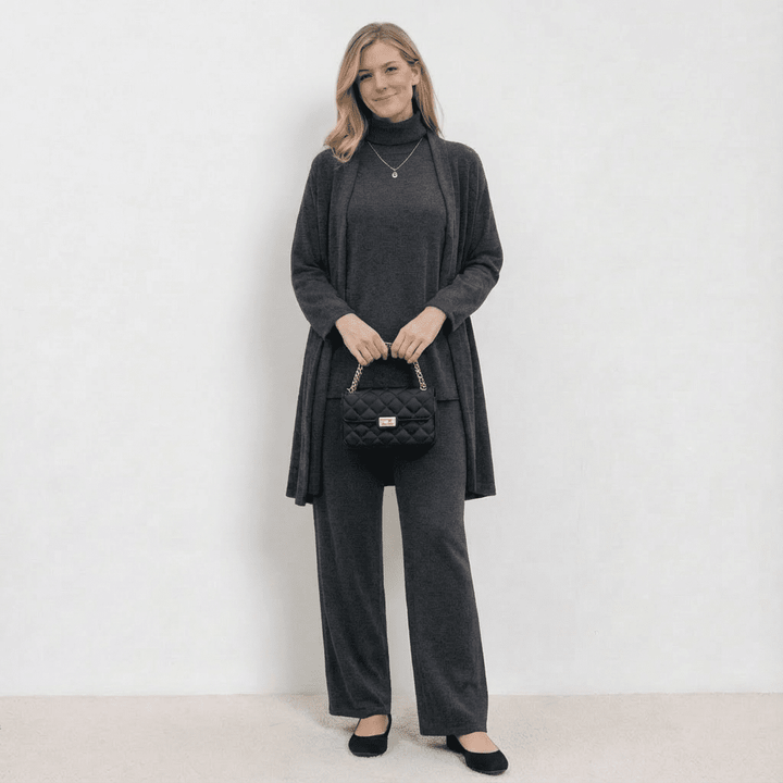 Barbara Cardigan Knit Top &amp; Trousers Set