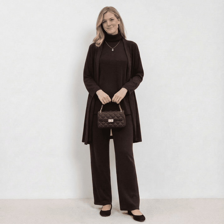 Barbara Cardigan Knit Top &amp; Trousers Set