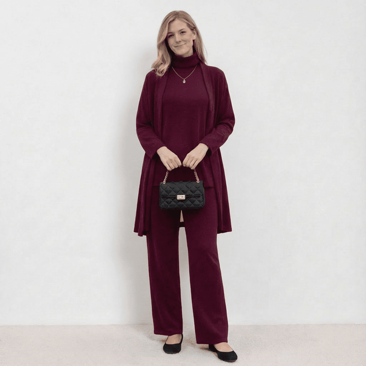 Barbara Cardigan Knit Top &amp; Trousers Set