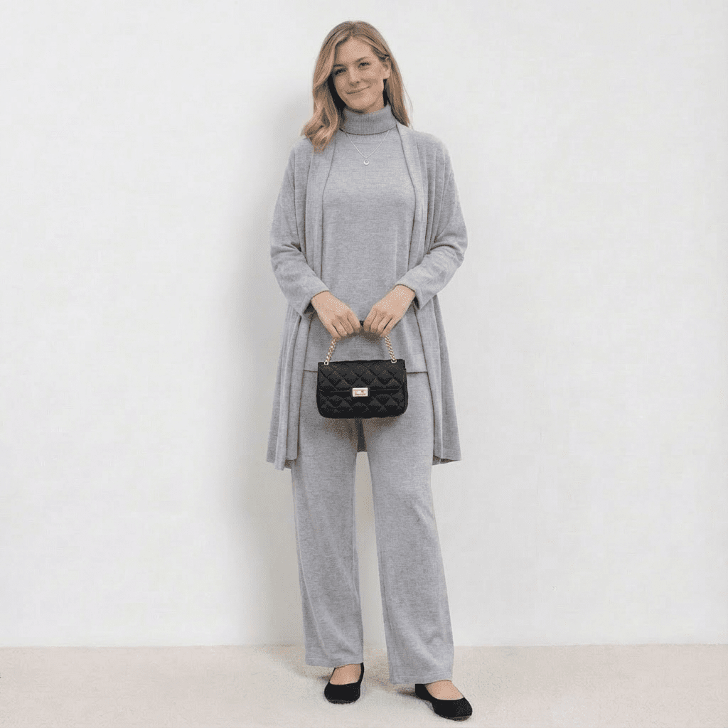 Barbara Cardigan Knit Top &amp; Trousers Set