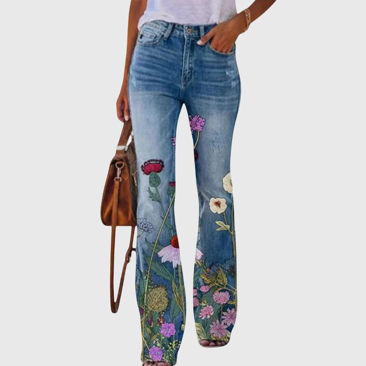 Women Pants with Flowers Pants