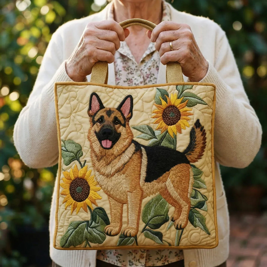 Floral German Shepherd Handmade Bags