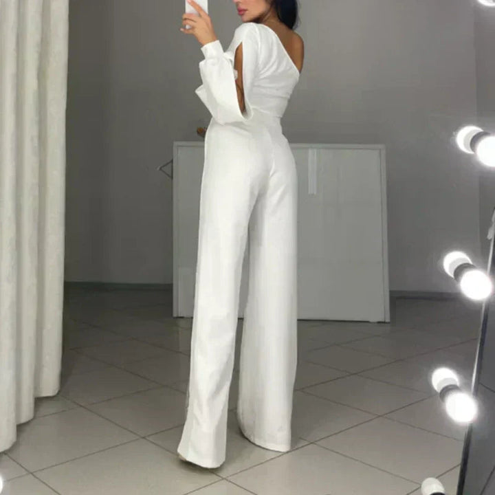 Ally One-Shoulder Flared Short Romper