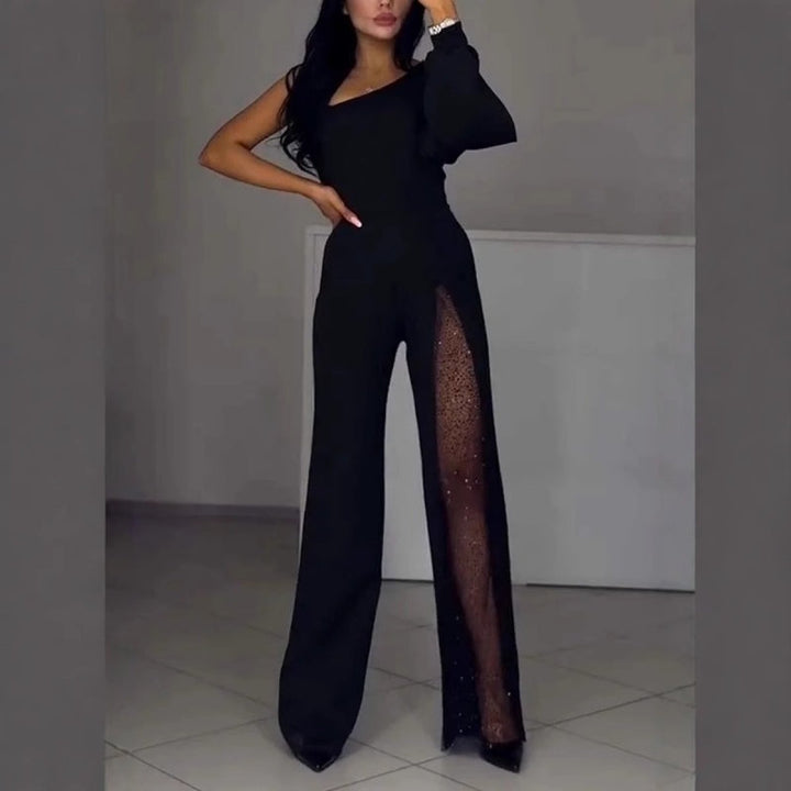 Ally One-Shoulder Flared Short Romper