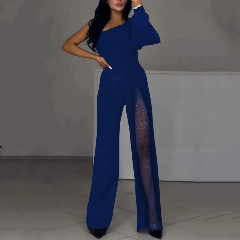 Ally One-Shoulder Flared Short Romper